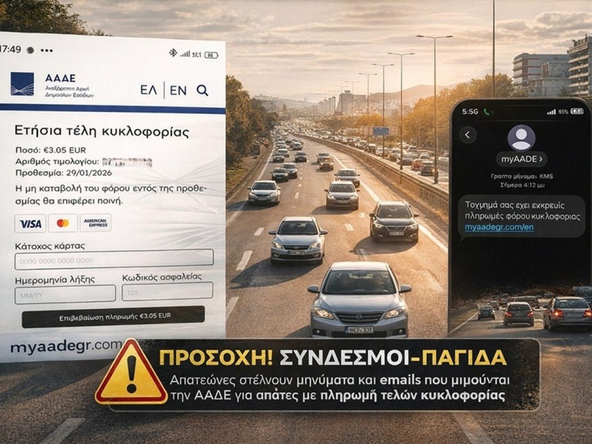 ΠΡΟΣΟΧΗ ΟΔΗΓΟΙ! Κυκλοφορεί SMS-απάτη για τέλη κυκλοφορίας στο όνομα της ΑΑΔΕ